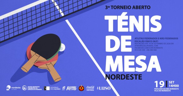 3.º Torneio de Ténis de Mesa Nordeste 2026